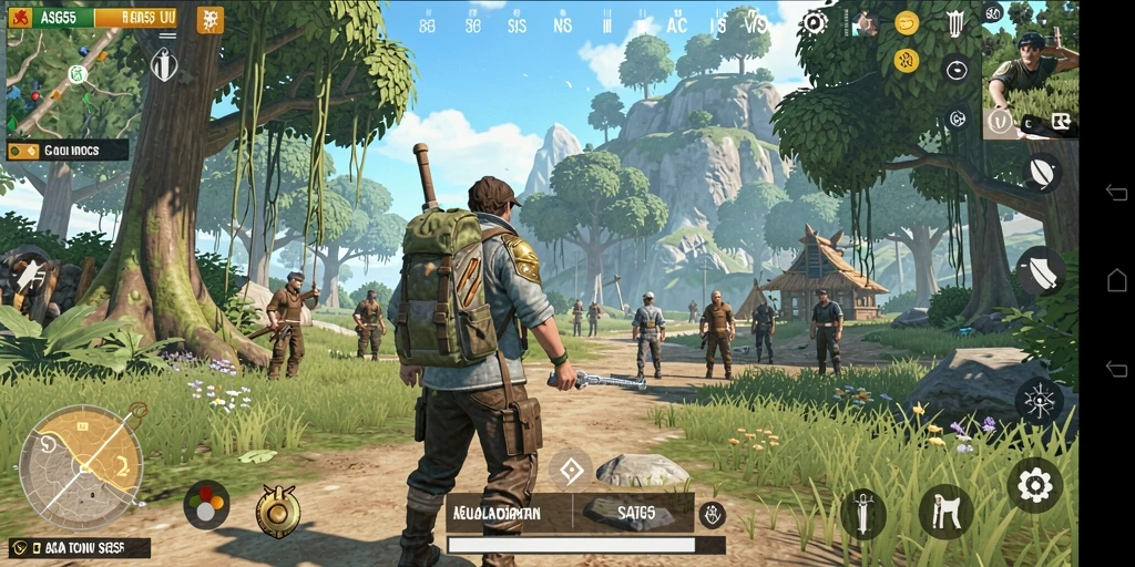 Screenshot gameplay ASG55 yang menampilkan petualangan eksploratif.
