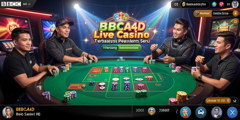 Screenshot menunjukkan gameplay Live Casino yang mendebarkan dan interaktif.