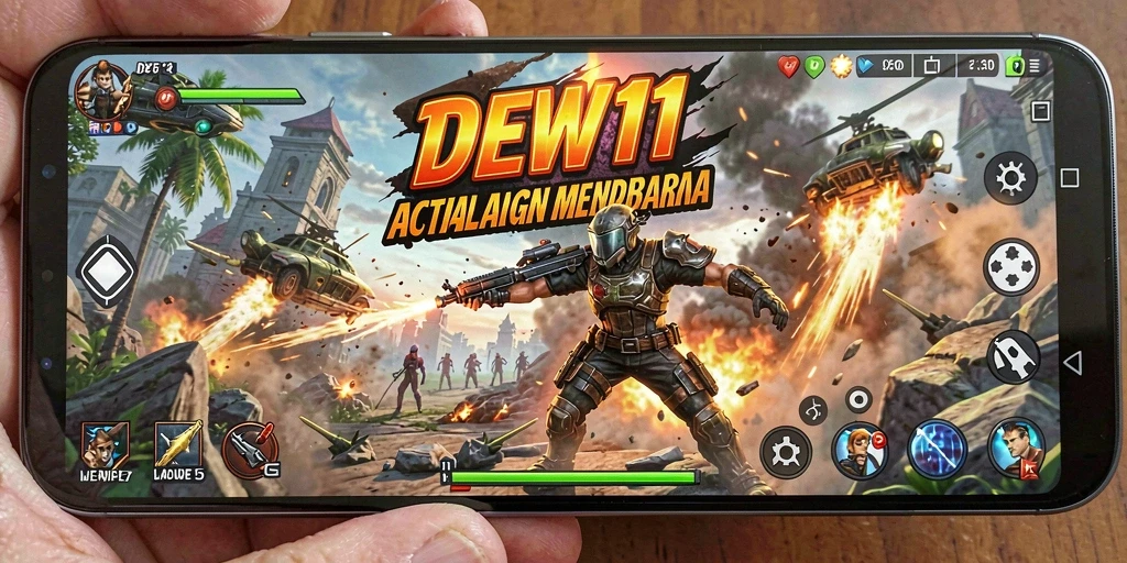 Tampilan gameplay DEWI11 yang mendebarkan dan penuh aksi.