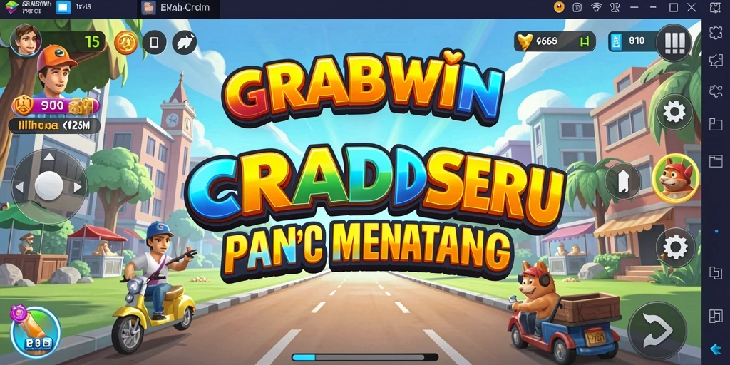 Tangkapan layar gameplay seru dari GRABWIN yang menampilkan aksi cepat.