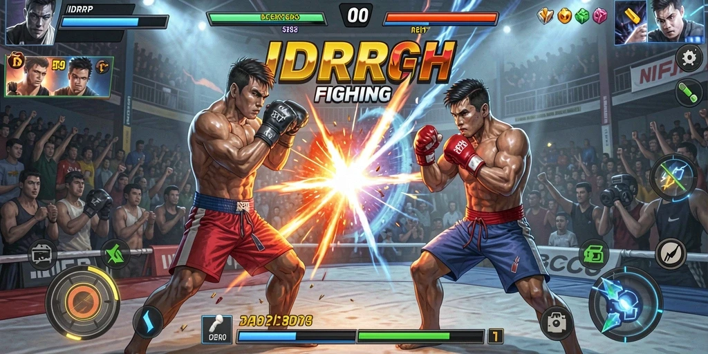Screenshot gameplay pertarungan mendebarkan di IDRRP.