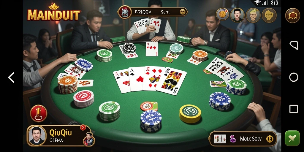 Skrinsot gameplay MAINDUIT yang penuh aksi QiuQiu.