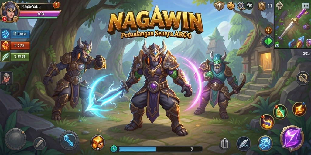 Tampilan gameplay seru di dunia petualangan ARPG NAGAWIN.