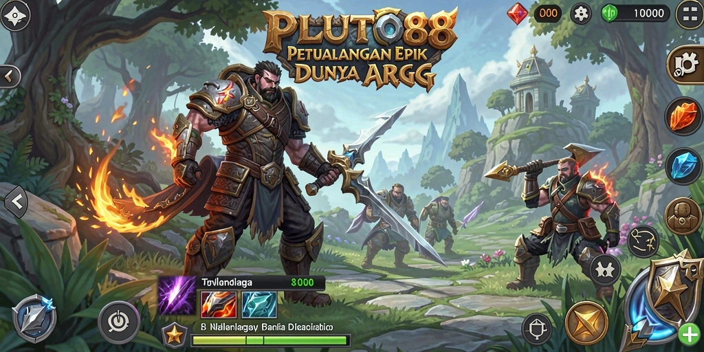Gameplay seru yang menampilkan petualangan dan pertempuran epik dalam PLUTO88.