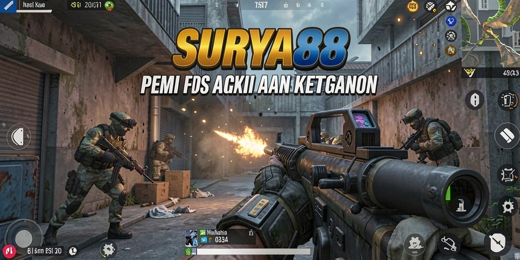 Tampilan menegangkan dari gameplay SURYA88 yang penuh aksi.